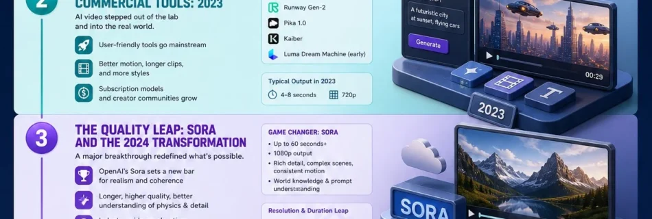 history and evolution of AI video models