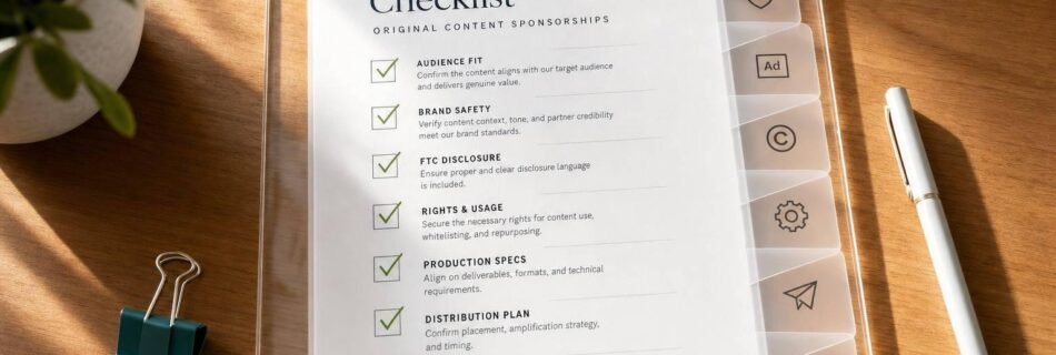 Pre-Launch Checklist for Brands Investing in Original Content Sponsorships